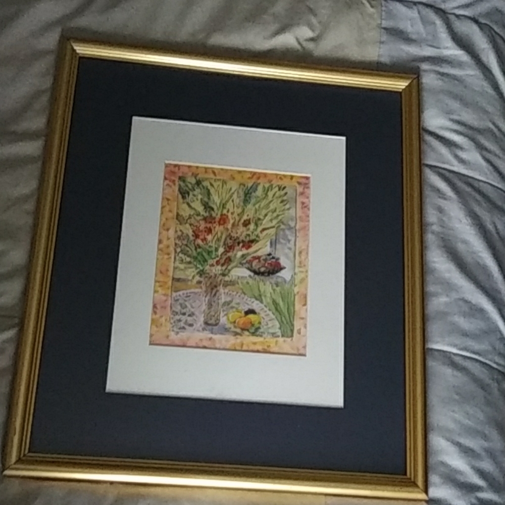 Framed abstract watercolor print